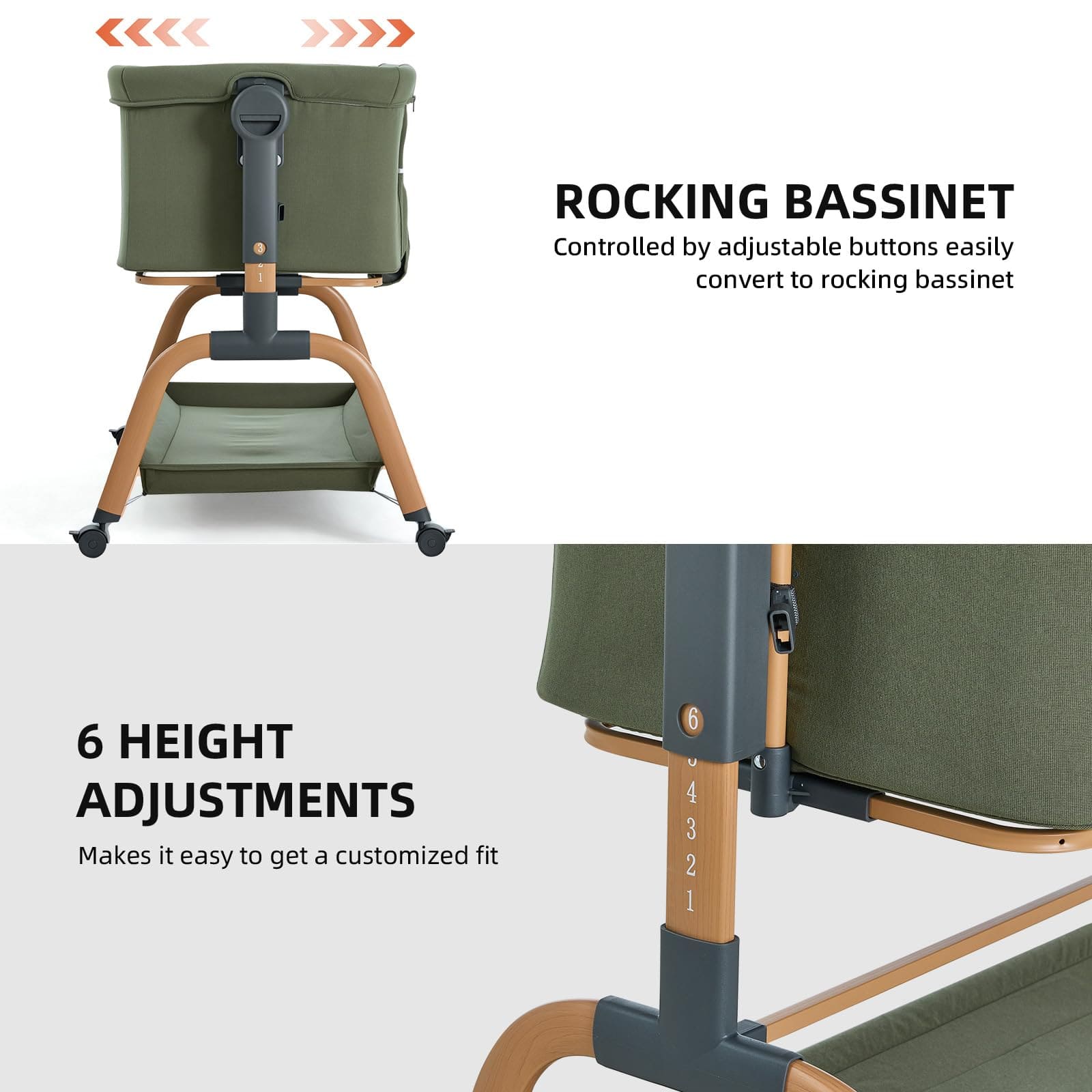 3 In 1 Baby Rocking Bassinet BN03