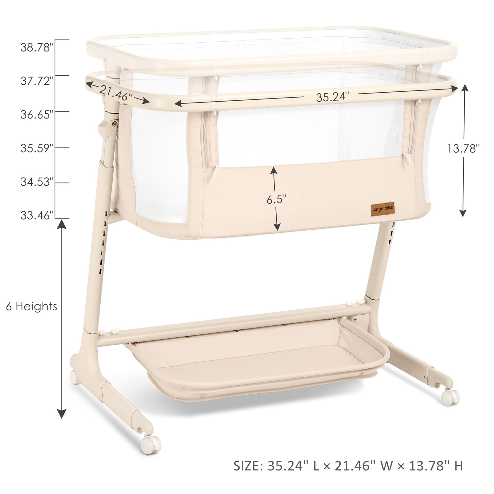 3 in 1 Smart Electric Baby Bassinet: Auto-Rocking Bassinet, Bedside Sleeper & Adjustable Height BN13