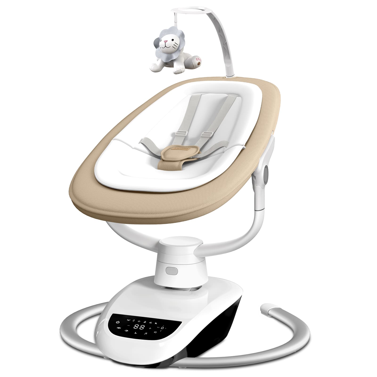 Angelbliss Baby Swing: 6 Unique 3D Motions, Bluetooth App, 13 Lullabies - Electric Infant Swing BS03 Khaki