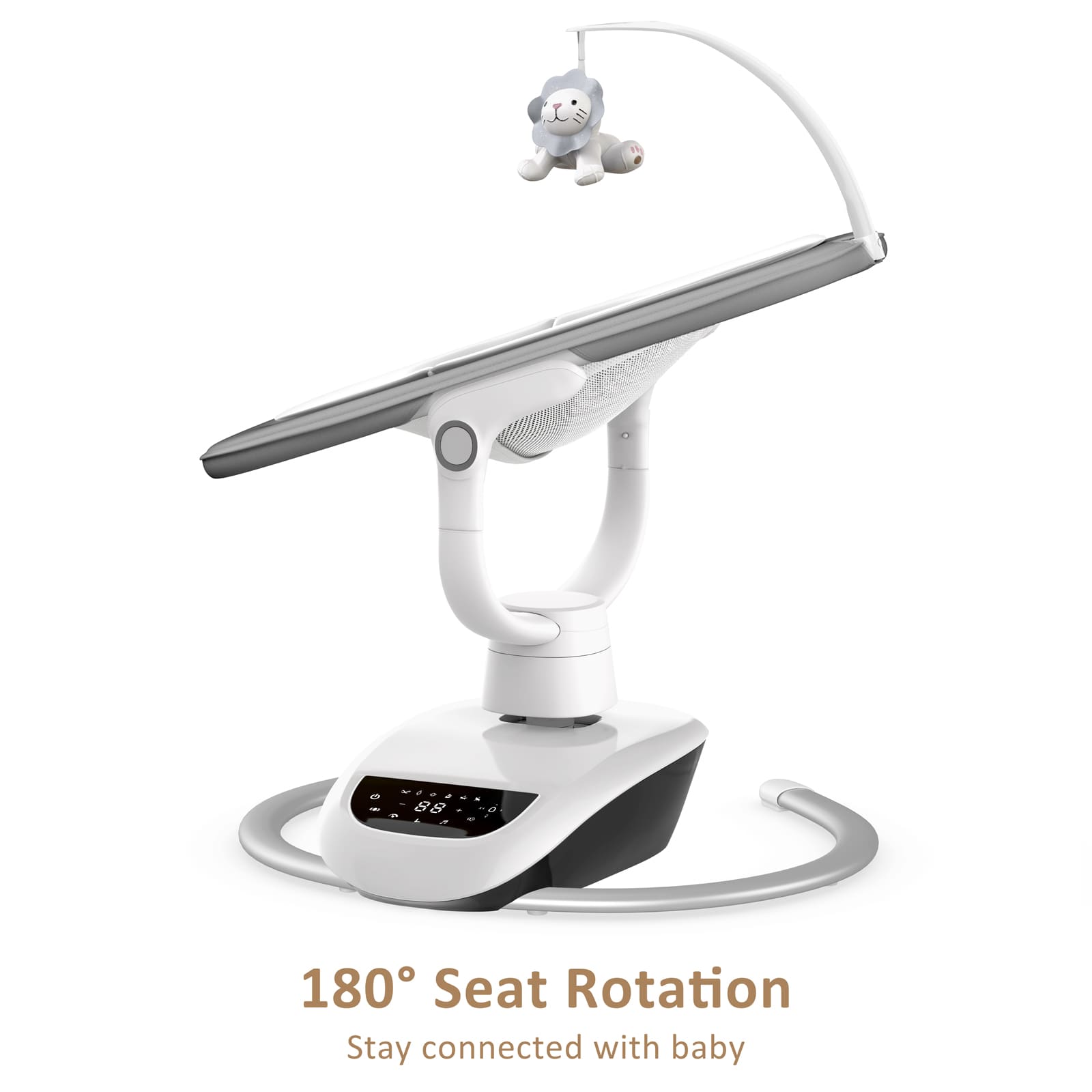 Angelbliss Baby Swing: 6 Unique 3D Motions, Bluetooth App, 13 Lullabies - Electric Infant Swing BS03 Grey