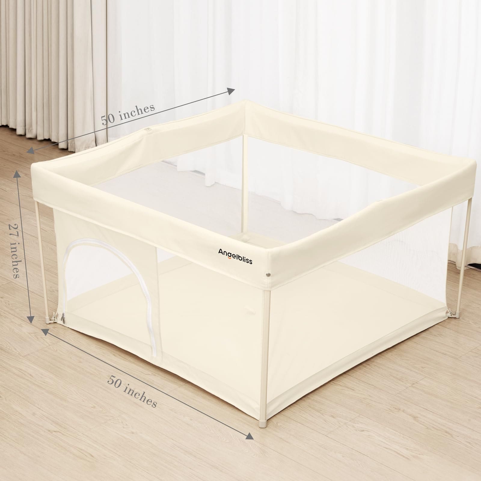 Angelbliss Foldable Baby Playpen, Portable Play Yard BP03 Beige Size