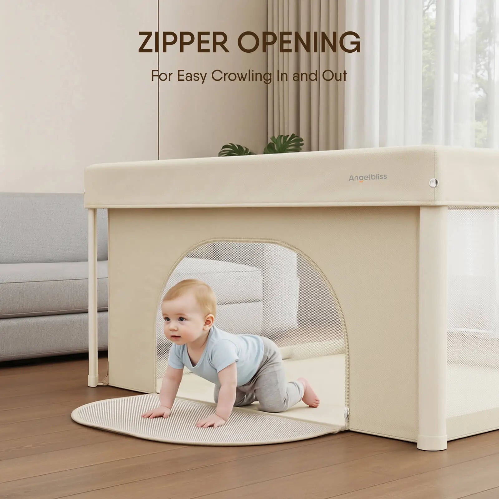 Foldable & Portable Playpen 50*50 in with Canopy and Carry Bag BP05