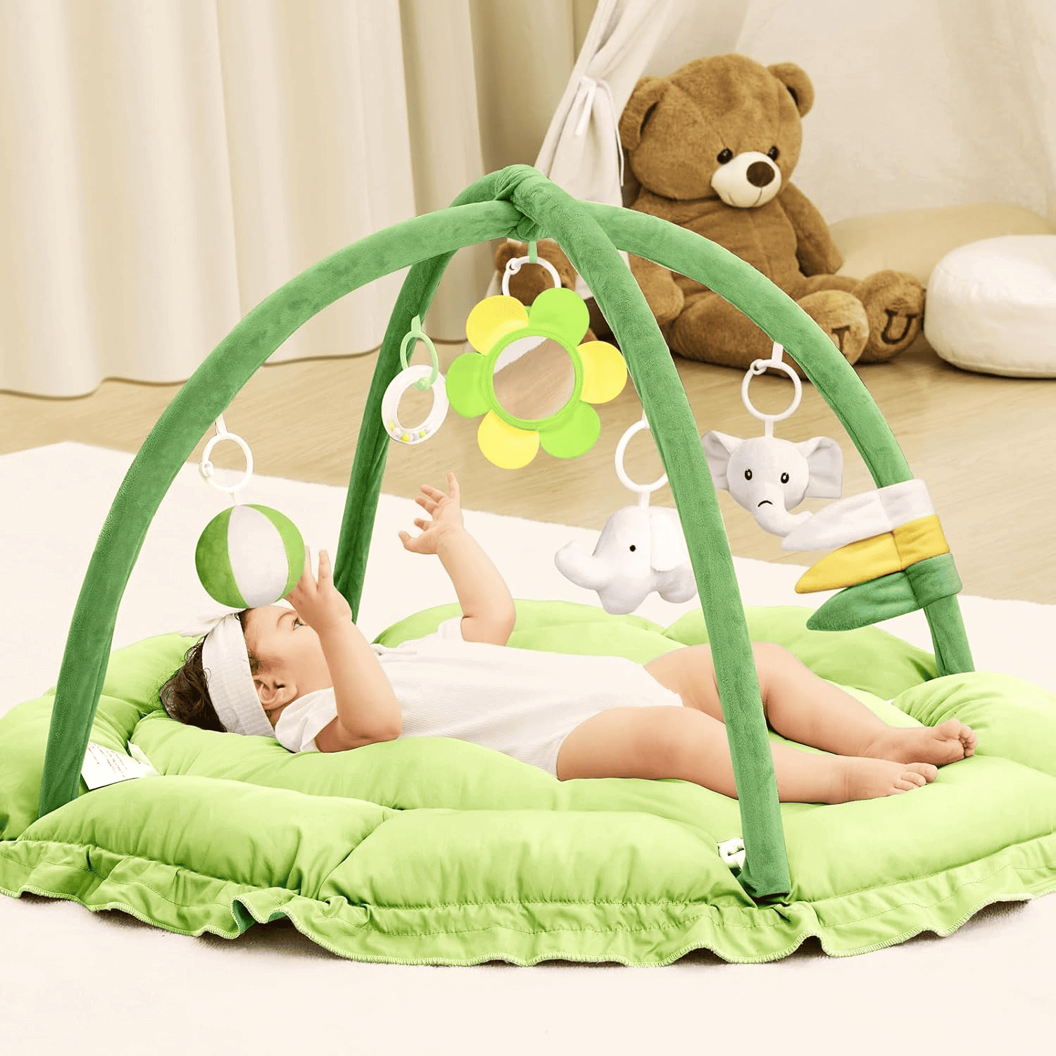 angelbliss 5 in 1 Baby Play Gym Mat BG01 Green
