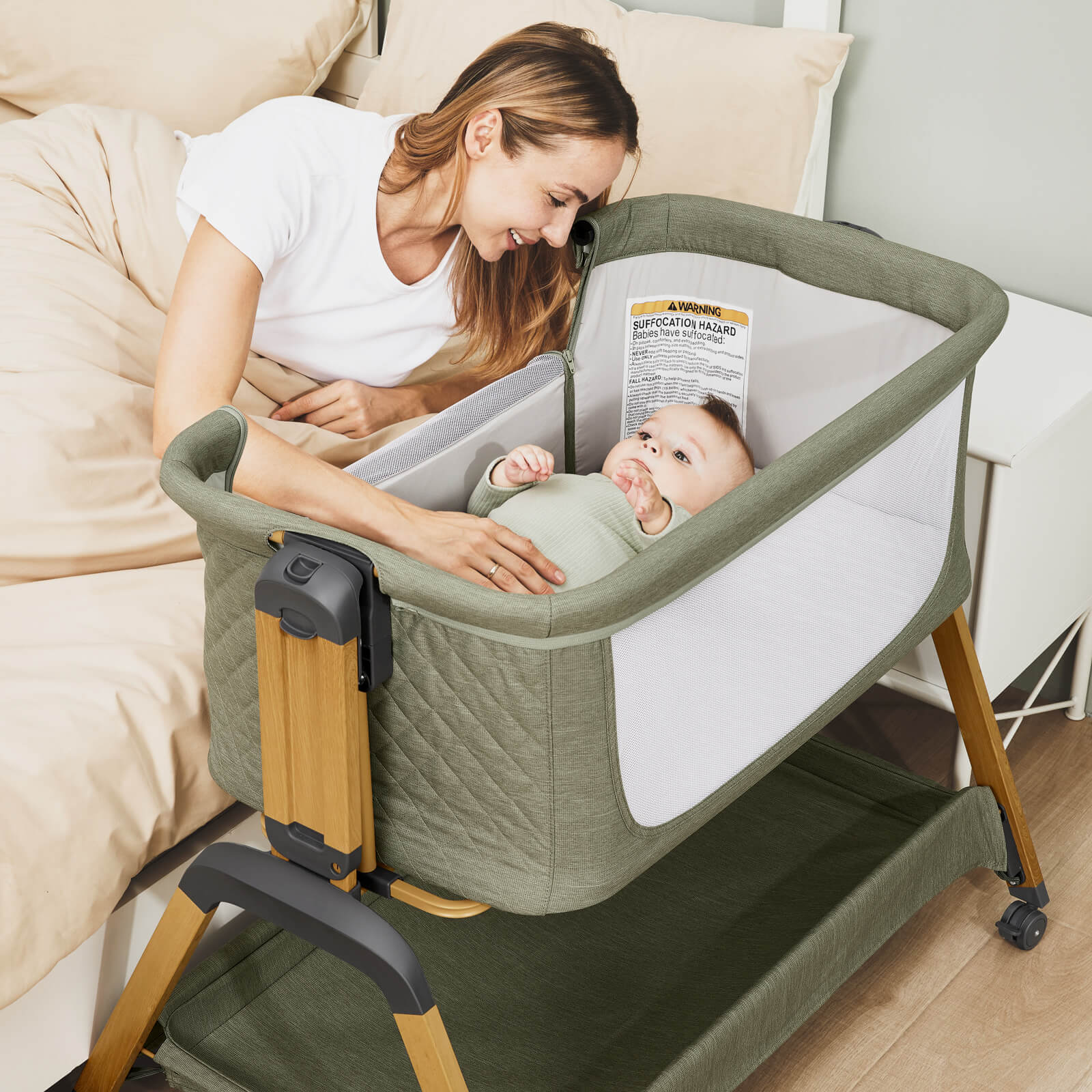 3 in 1 baby bassinet rocking bassinet BN08 Green