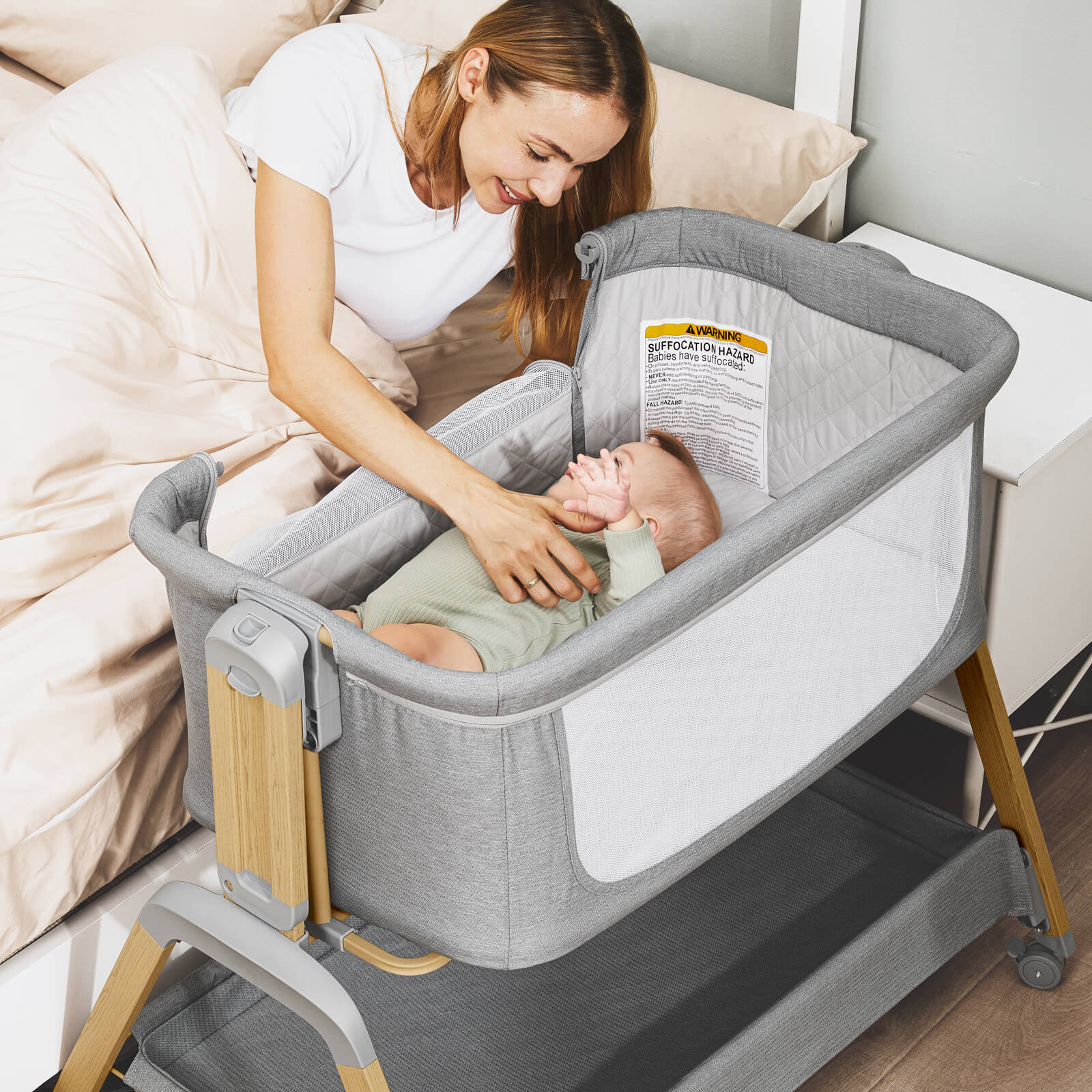 3 in 1 baby bassinet rocking bassinet BN08 Grey