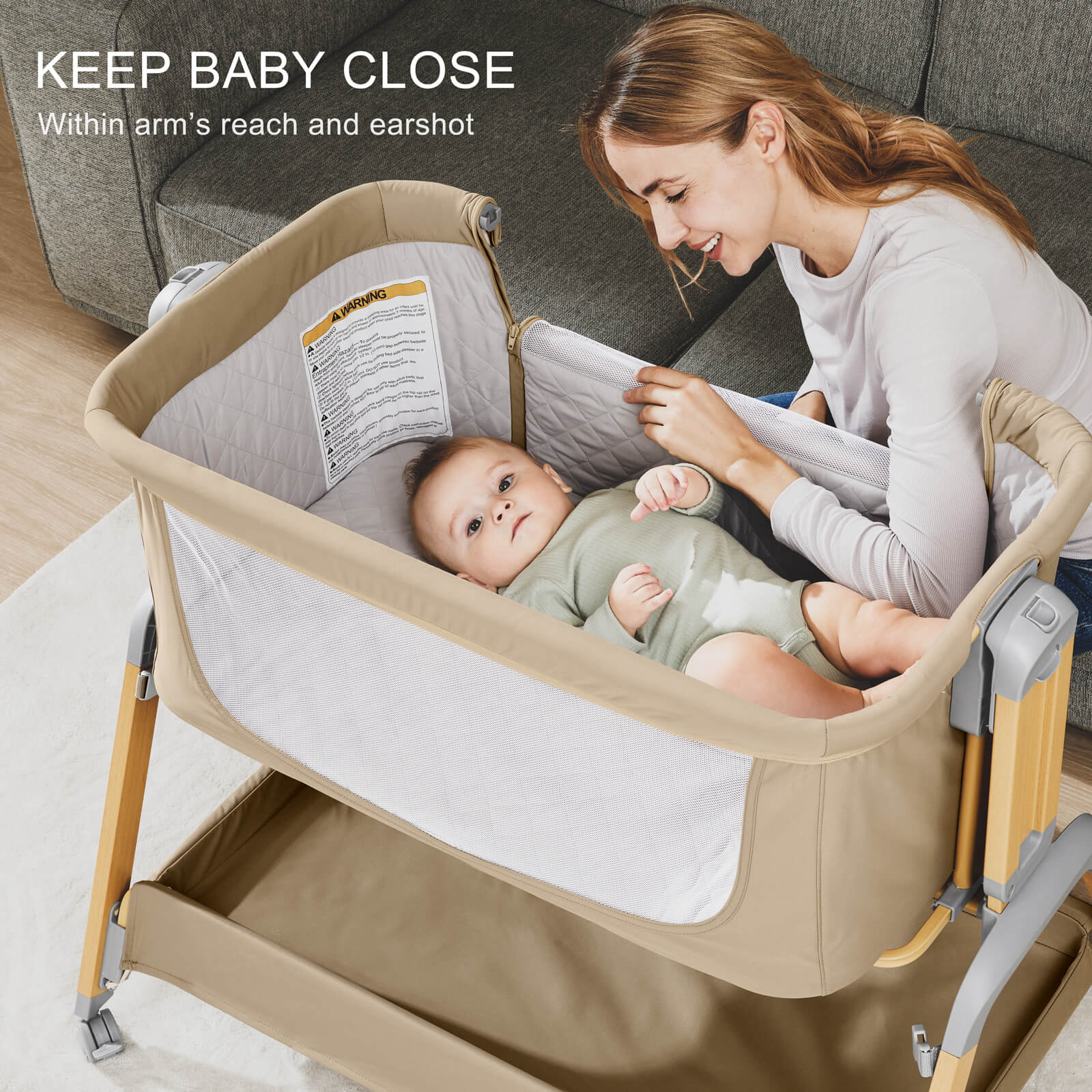 3 in 1 baby bassinet rocking bassinet BN08 Khaki