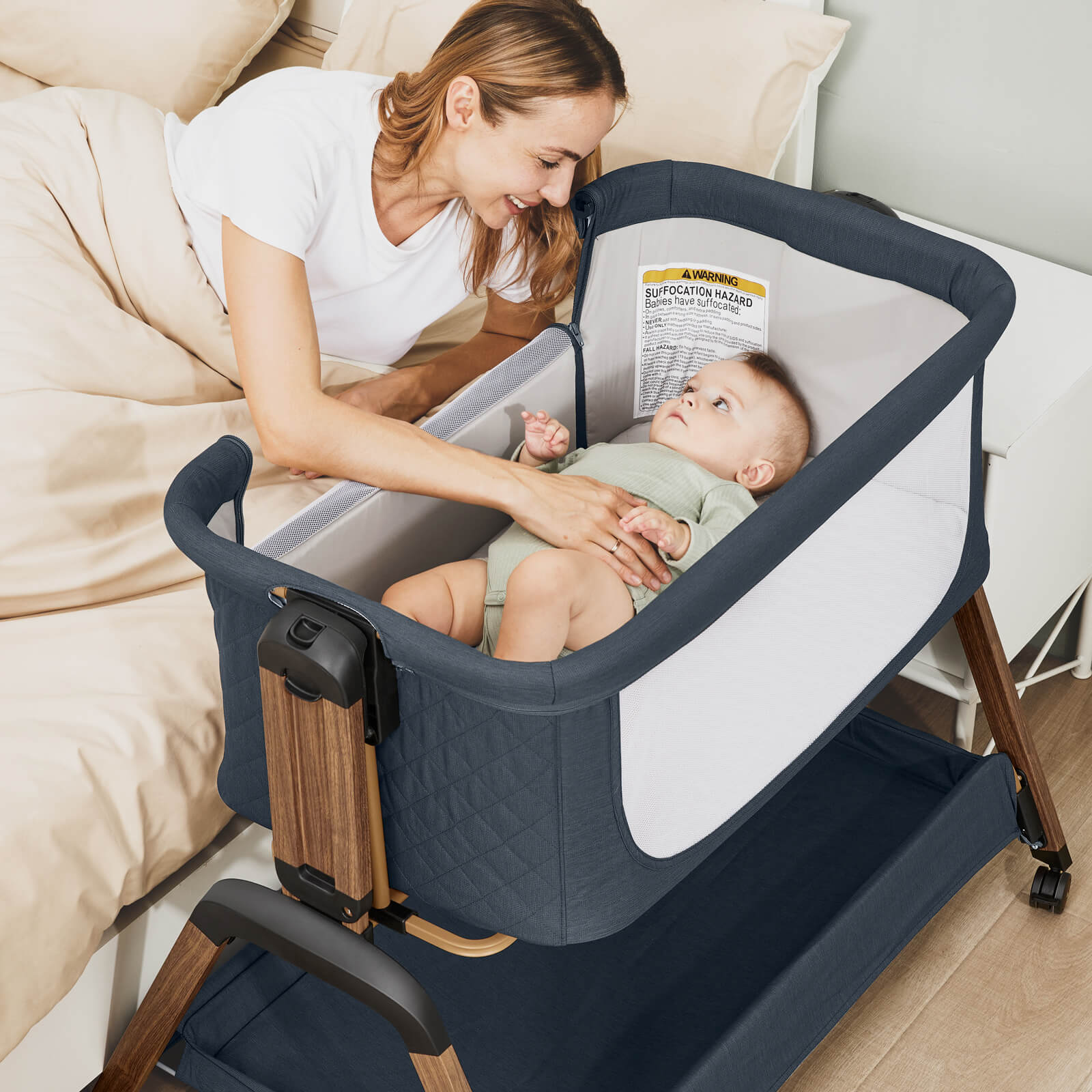 3 in 1 baby bassinet rocking bassinet BN08 Navy blue