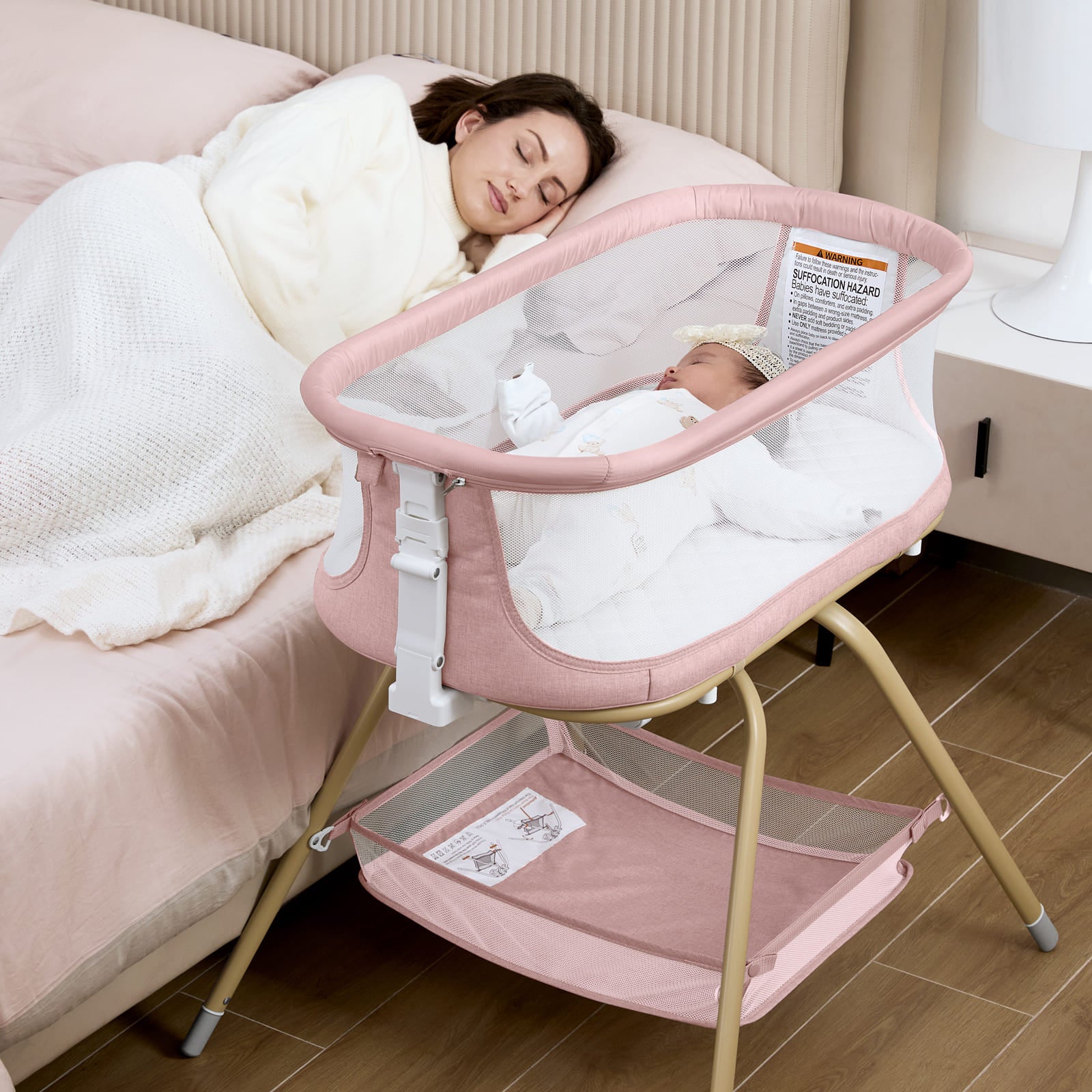 angelbliss baby rocking bassinet bn10 Pink