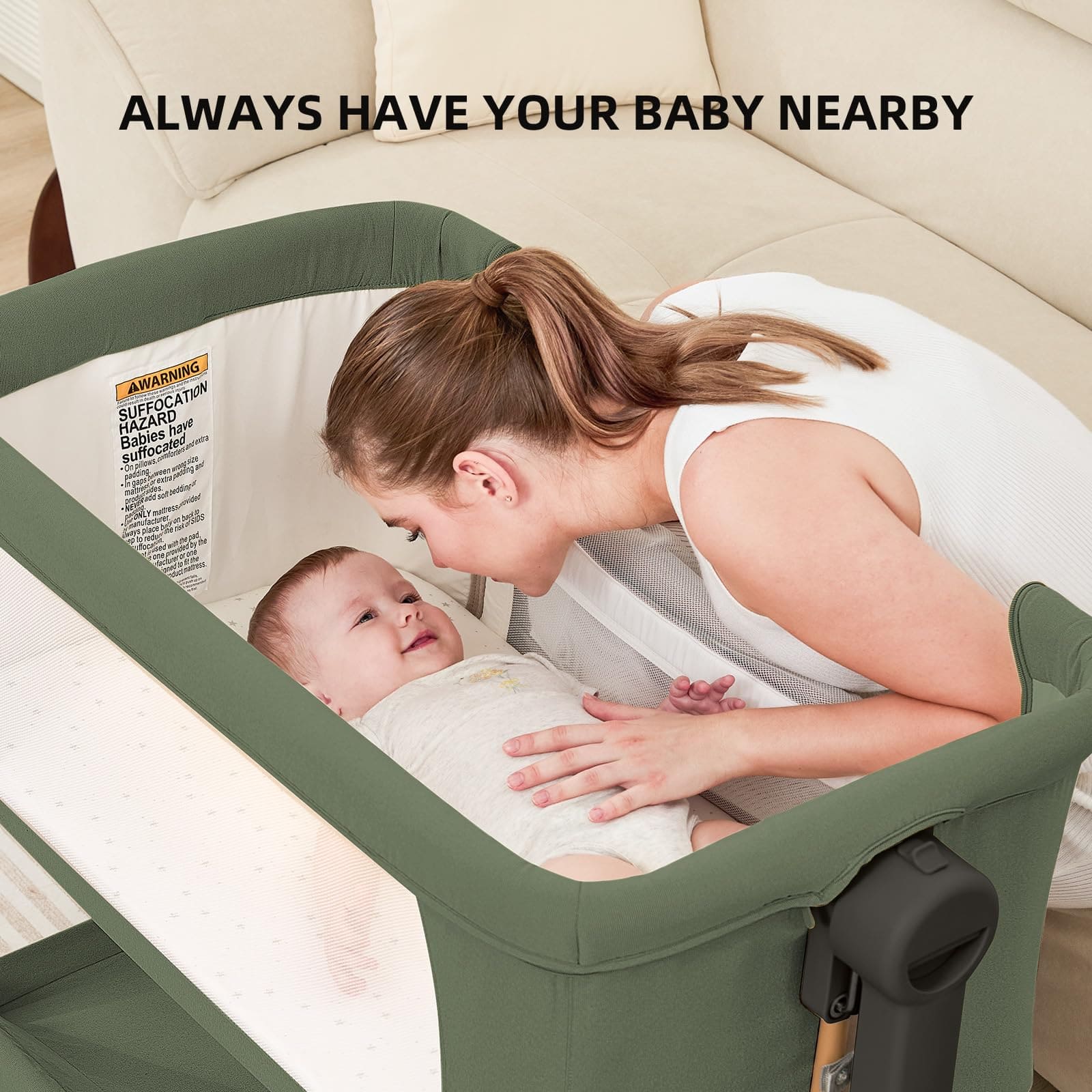 Angelbliss 3 In 1 Baby Rocking Bassinet BN03 Green