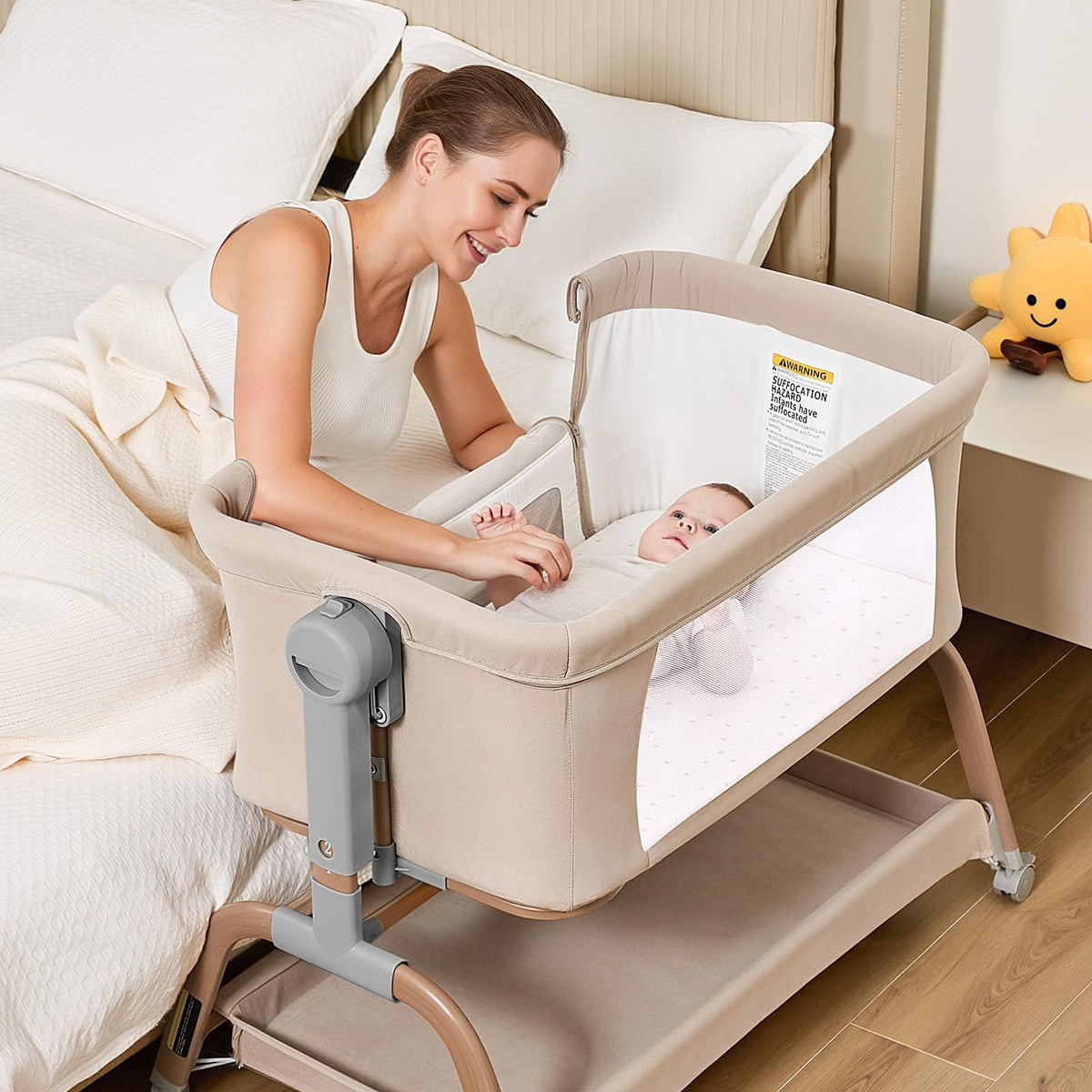 3-in-1 Baby Rocking Bassinet, portable crib BN03