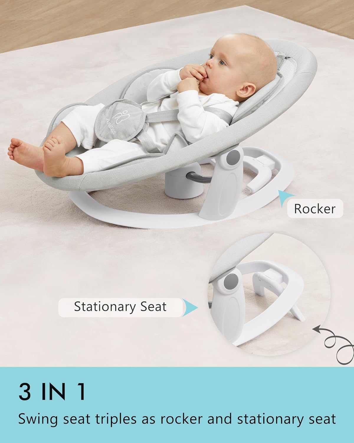 Angelbliss 3 in 1 Baby Swing BS01 White  Rocker
