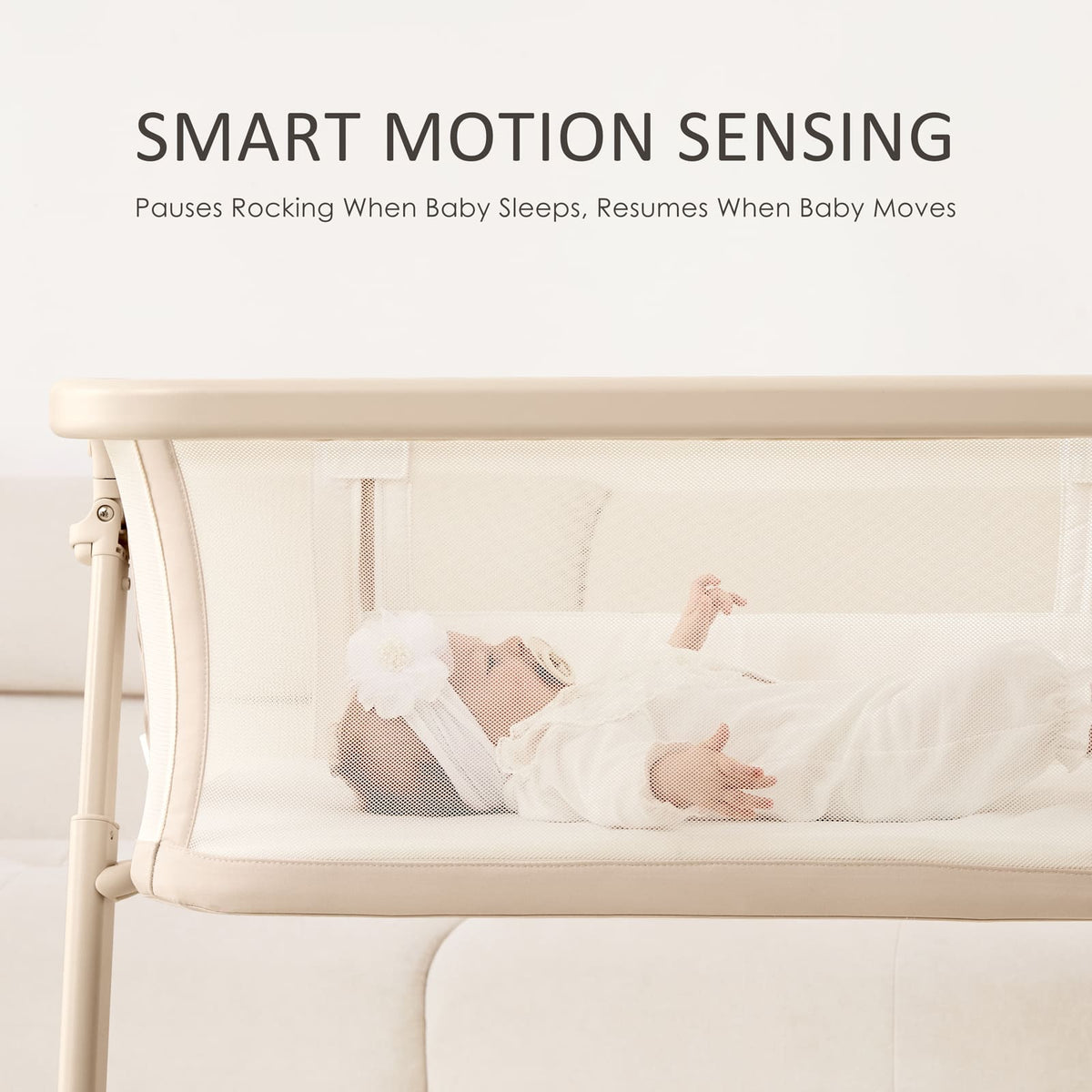 3 in 1 Smart Electric Baby Bassinet: Auto-Rocking Bassinet, Bedside Sl