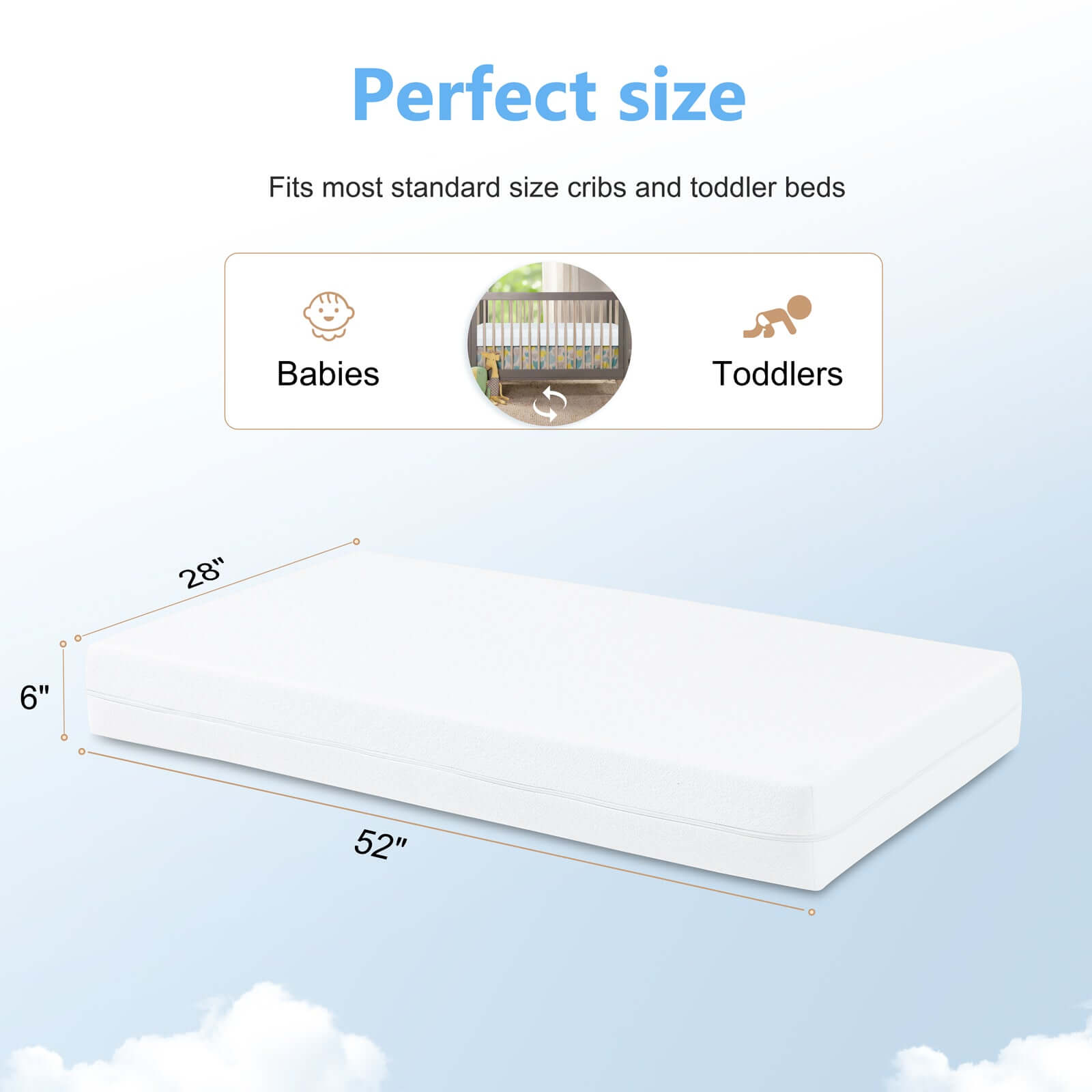 Angelbliss Best Breathable Mattress for Baby BM02 Size