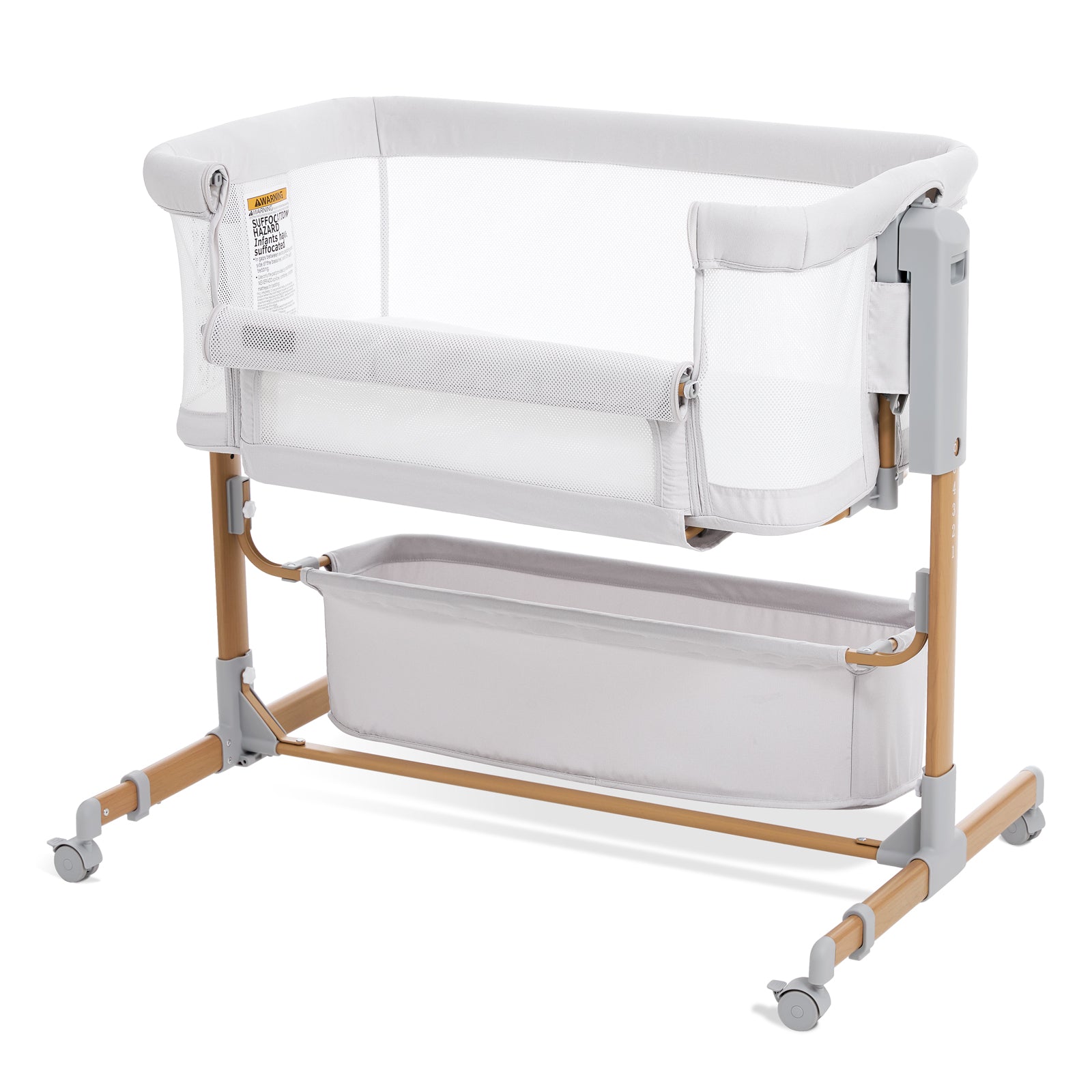 Taylengrow Baby Bassinet,3 in 1 Rocking Bedside Sleeper,6 Height Adjustable