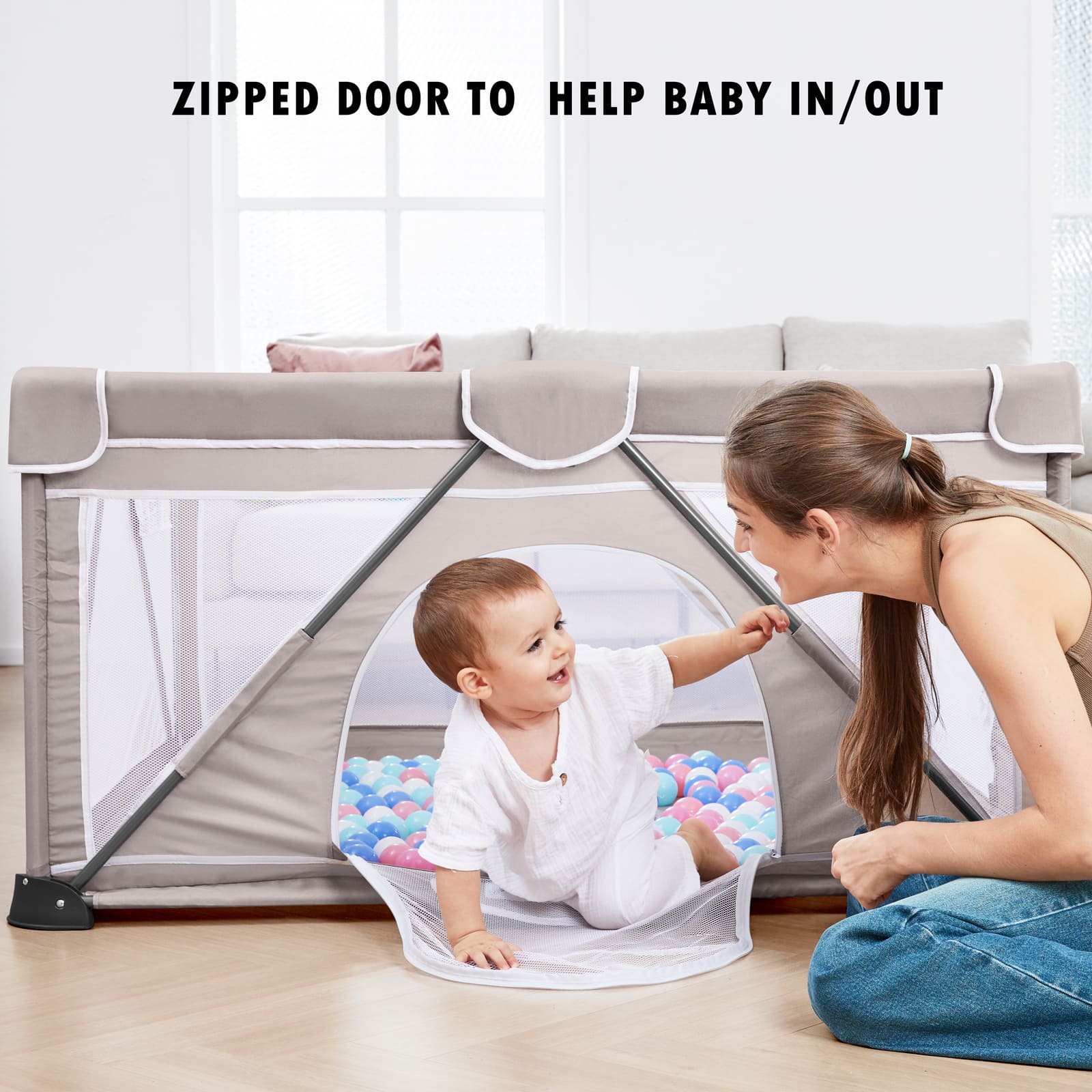 Foldable Baby Playpen, Portable Play Yard BP04